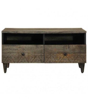 vidaXL Coffee Table Light Grey 80x54x40 cm Solid Wood Mango