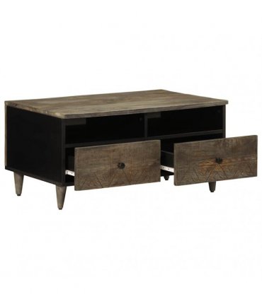 vidaXL Coffee Table Light Grey 80x54x40 cm Solid Wood Mango
