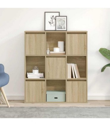 vidaXL Bookcase Sonoma Oak 89x24x101.5 cm Engineered Wood