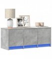 vidaXL TV Cabinet with LED Concrete Grey 97x34x40 cm Engineered Wood