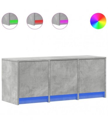 vidaXL TV Cabinet with LED Concrete Grey 97x34x40 cm Engineered Wood