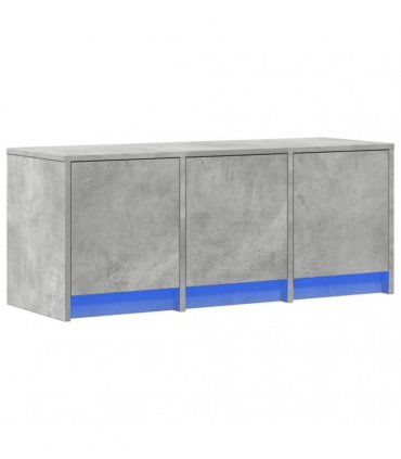 vidaXL TV Cabinet with LED Concrete Grey 97x34x40 cm Engineered Wood