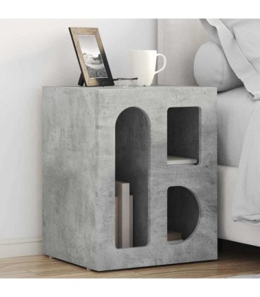 vidaXL Bedside Table ELST 2 pcs Concrete Grey 40 x 35 x 50 cm