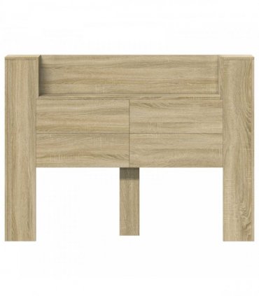 vidaXL Headboard Cabinet with LED Sonoma 140 x 16.5 x 103.5 cm