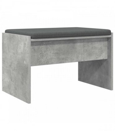 vidaXL Hall Bench with Cushion Concrete Grey 63 x 38 x 40 cm