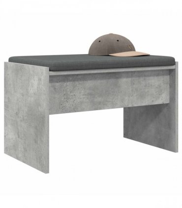 vidaXL Hall Bench with Cushion Concrete Grey 63 x 38 x 40 cm
