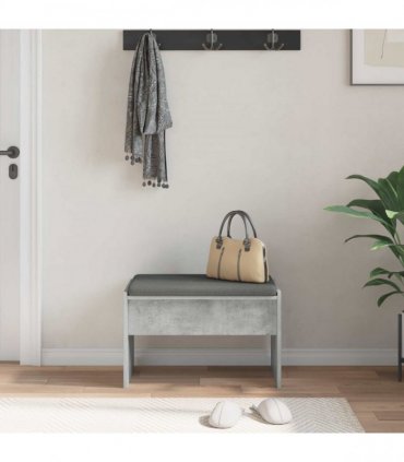 vidaXL Hall Bench with Cushion Concrete Grey 63 x 38 x 40 cm