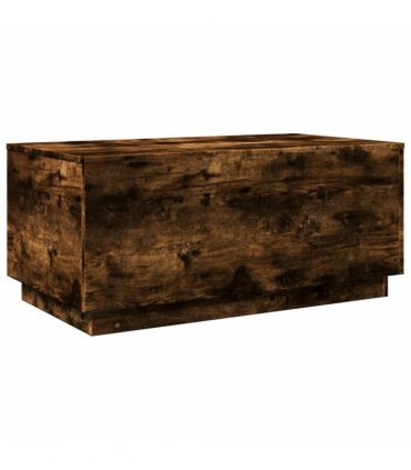 vidaXL Coffee Table with LED Lights Smoked Oak 90x50x40 cm