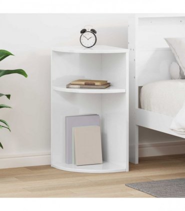 vidaXL End Table High Gloss White 29.6 x 29.6 x 60 cm Engineered Wood