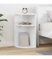 vidaXL End Table High Gloss White 29.6 x 29.6 x 60 cm Engineered Wood