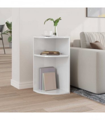 vidaXL End Table High Gloss White 29.6 x 29.6 x 60 cm Engineered Wood