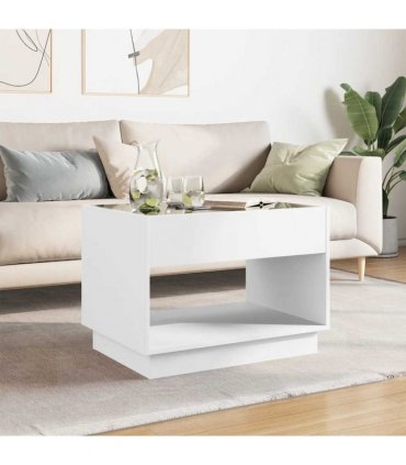 vidaXL Coffee Table with Infinity LED White 70x50x50 cm