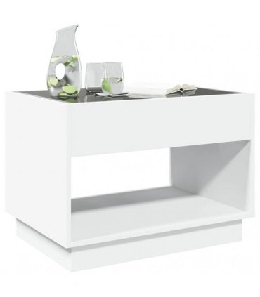 vidaXL Coffee Table with Infinity LED White 70x50x50 cm