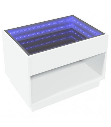vidaXL Coffee Table with Infinity LED White 70x50x50 cm
