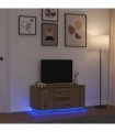 vidaXL TV Cabinet with LED Lights Artisan Oak 100x41x50 cm