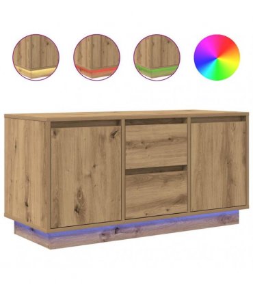 vidaXL TV Cabinet with LED Lights Artisan Oak 100x41x50 cm
