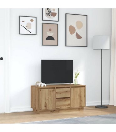 vidaXL TV Cabinet with LED Lights Artisan Oak 100x41x50 cm