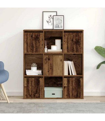 vidaXL Bookcase Old Wood 89x24x101.5 cm Engineered Wood