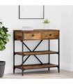 vidaXL Console Table with Drawer Brown 75 x 34.5 x 75 cm Wood