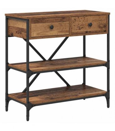 vidaXL Console Table with Drawer Brown 75 x 34.5 x 75 cm Wood