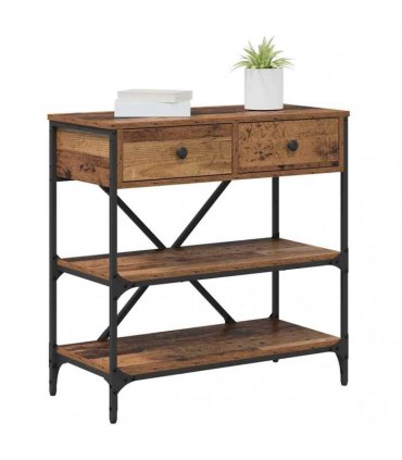 vidaXL Console Table with Drawer Brown 75 x 34.5 x 75 cm Wood