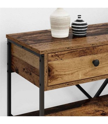 vidaXL Console Table with Drawer Brown 75 x 34.5 x 75 cm Wood