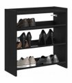 vidaXL Shoe Rack Black 60x25x62 cm Engineered Wood