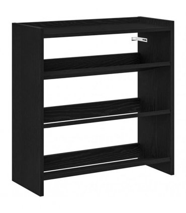 vidaXL Shoe Rack Black 60x25x62 cm Engineered Wood