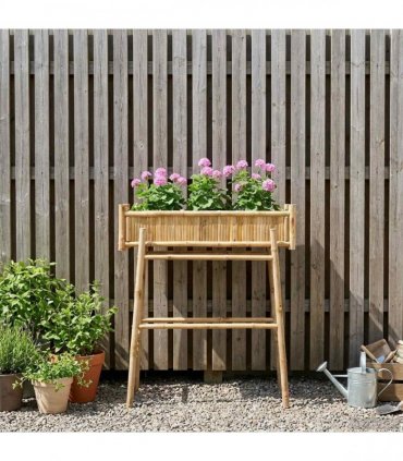 vidaXL Garden Planter with Holder Natural 100 x 38 x 114 cm Bamboo