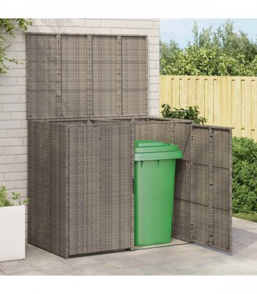 vidaXL Box Garbage Bin Box 2 pcs Grey 130 x 80 x 115 cm Polyethylene
