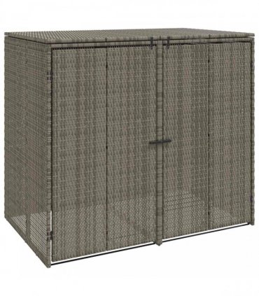 vidaXL Box Garbage Bin Box 2 pcs Grey 130 x 80 x 115 cm Polyethylene