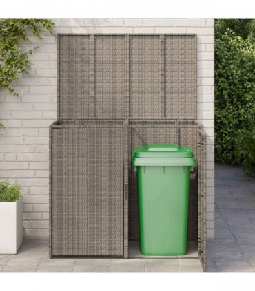 vidaXL Box Garbage Bin Box 2 pcs Grey 130 x 80 x 115 cm Polyethylene