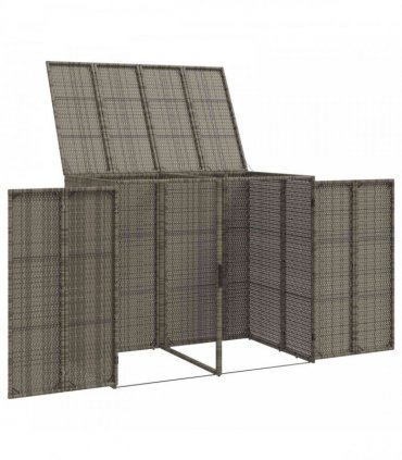 vidaXL Box Garbage Bin Box 2 pcs Grey 130 x 80 x 115 cm Polyethylene