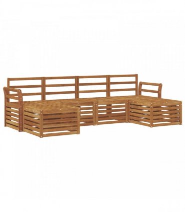 vidaXL Sofa Sets 6 pcs Natural Solid Acacia Wood