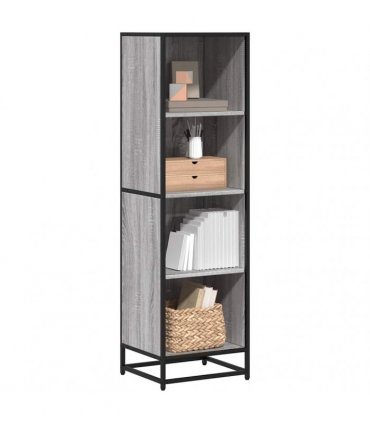 vidaXL Book Cabinet Grey Sonoma 40x35x139 cm Engineered Wood