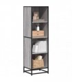 vidaXL Book Cabinet Grey Sonoma 40x35x139 cm Engineered Wood