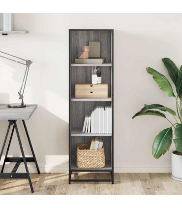 vidaXL Book Cabinet Grey Sonoma 40x35x139 cm Engineered Wood