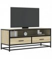 vidaXL TV Cabinet Sonoma Oak 100x34.5x40 cm Engineered Wood and Metal