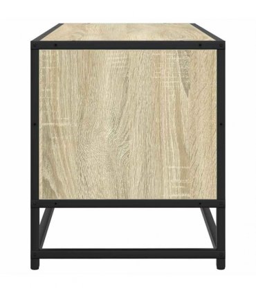 vidaXL TV Cabinet Sonoma Oak 100x34.5x40 cm Engineered Wood and Metal