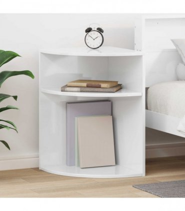 vidaXL End Table High Gloss White 39.7 x 39.7 x 60 cm Engineered Wood