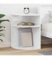 vidaXL End Table High Gloss White 39.7 x 39.7 x 60 cm Engineered Wood