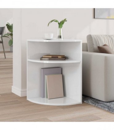 vidaXL End Table High Gloss White 39.7 x 39.7 x 60 cm Engineered Wood