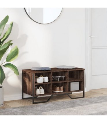 vidaXL Shoe Cabinet Brown Oak 90x38x45.5 cm Engineered Wood