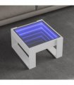 vidaXL Coffee Table with Infinity LED White 50x53x30 cm