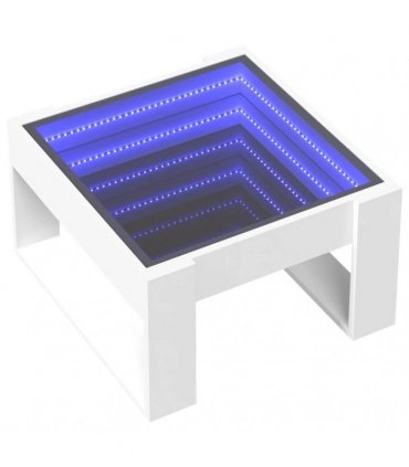 vidaXL Coffee Table with Infinity LED White 50x53x30 cm