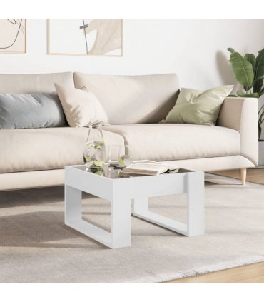 vidaXL Coffee Table with Infinity LED White 50x53x30 cm
