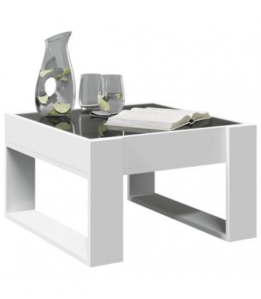 vidaXL Coffee Table with Infinity LED White 50x53x30 cm