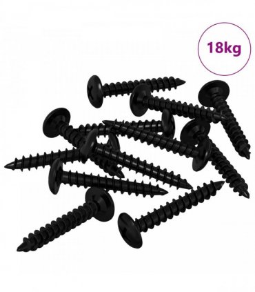 vidaXL Self Tapping Nail 9000 pcs Black Steel
