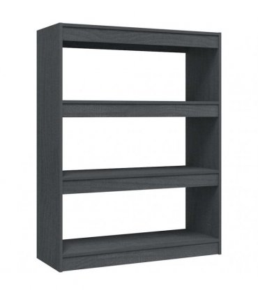 vidaXL Book Cabinet/Room Divider Grey 100x30x103 cm Solid Pinewood