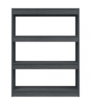 vidaXL Book Cabinet/Room Divider Grey 100x30x103 cm Solid Pinewood